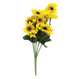 Maxbell 1 Piece Artificial Simulation Sunflower Plant with 14 Flower Heads Decoration - Yellow