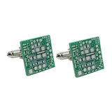 Maxbell 2Pcs Green Circuit Board Cufflinks Unique Design for Birthdays Weddings