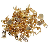 Maxbell 100pcs Flat Round Tray Clip-on Earring Hook Components