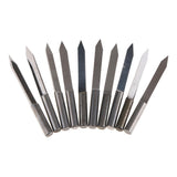 Max 10 Pieces 4mm Wood Milling Carving Cutter Flat Knife Carved 35 Degree 0.4mm