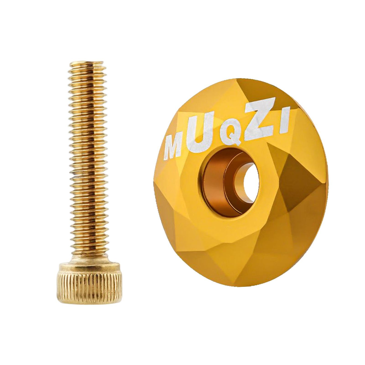 Maxbell Mountain Bike Headset Top Cap 28.6mm Fork Replacement Cover Aluminum Alloy Aureate with Screw