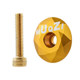 Maxbell Mountain Bike Headset Top Cap 28.6mm Fork Replacement Cover Aluminum Alloy Aureate with Screw