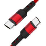 Maxbell USB C to USB c data Cable 3.8mm Od Durable for Computer Smartphones Notebook 30cm Red