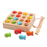 Maxbell Wooden Magnetic Fishing Toy Kids Fishing Game Cognition Educational Toy