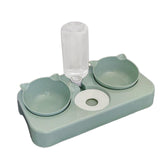 Maxbell 3 in 1 Dog Cat Bowls Water and Food Bowl Set for Rabbit Small or Medium Dogs Green