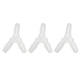 Maxbell 3 Pieces Y Type Equal Diameter Tee Hose Joints Silicone Tube 6.4mm