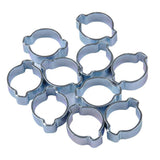 Maxbell 7-9MM DOUBLE EAR CLIPS ,O CLAMP ,ZINC PLATED STEEL ,10 PACK