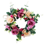 Max European Retro Fake Rose Flower Wreath Home Decor Garland Rose Red+Champagne