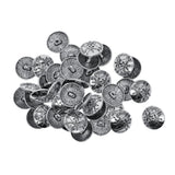 Maxbell 30 Pieces Antique Silver Engraved Shank Buttons Flower Pattern