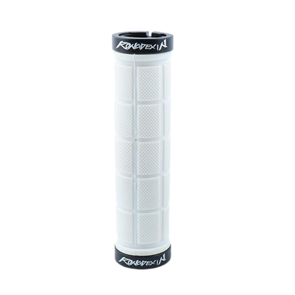 Maxbell Bike Handlebar Sleeve Rubber Bicycle Lock on Anti slip Grip White Lattice