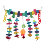 Maxbell Parrot Cage Toy Bird Ladder Colorful Wooden Chain Flexible Bridge Chew Toy