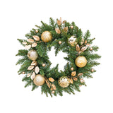 Maxbell Door Front Wreath Holiday Balls Decorative Artificial Green Leaves Wreath