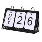 Maxbell Simple Flip Perpetual Calendar Home Table Free Standing Office Ornaments Black