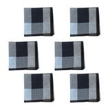 Maxbell 6Pcs Cotton Men's Hanky Pocket Square Hankies for Grandfathers Black
