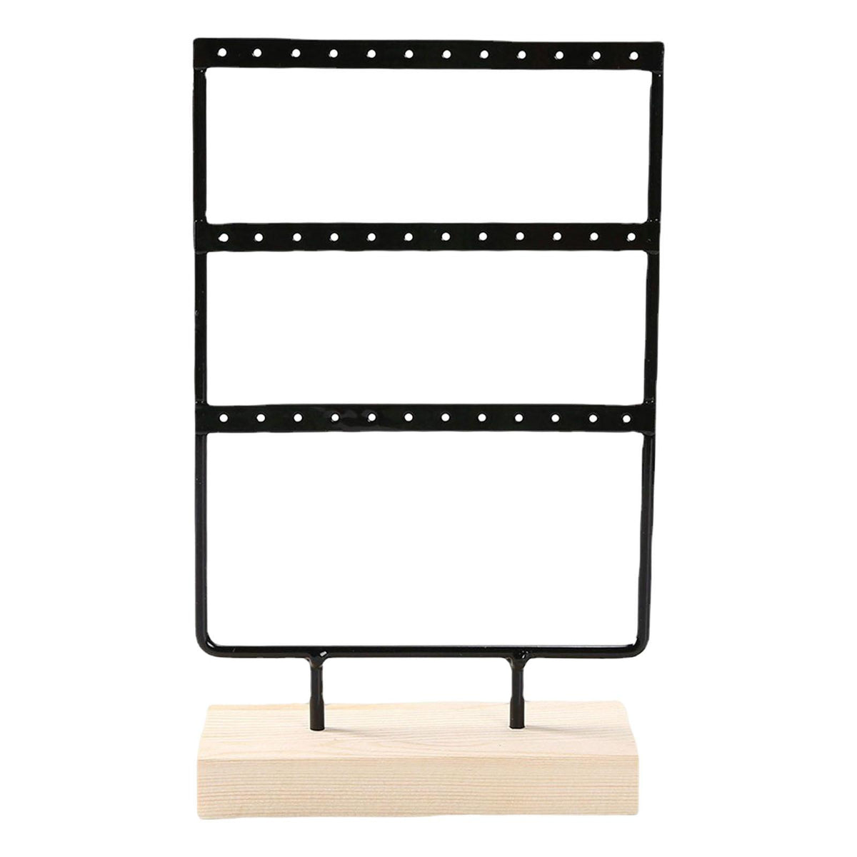 Maxbell Jewelry Earring Holder Organizer 3 Tier Durable for Bathroom Counter Black