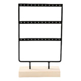 Maxbell Jewelry Earring Holder Organizer 3 Tier Durable for Bathroom Counter Black