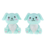 Max 2x Cartoon Artificial Animals, Animal Statue Desk Table Decor Blue Rabbit