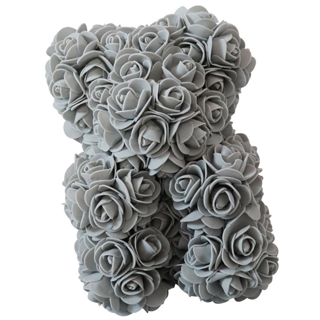 Max Creative Soft Teddy Bear Toy Artificial Rose Wedding Party Bear Toys Grey