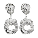 Max Irregular Round Drop Dangle Earrings Statement Punk Ear Studs Silver