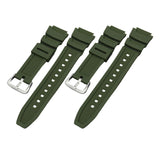 Maxbell Rubber Watch Band Strap Watch Band 18mm Width for W-735H F-108WH Sgw-400H Green Argent