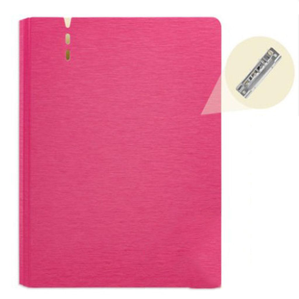 Maxbell 2 Pieces Solid Color Folders Business Storage Writing Board Folder  Light Red