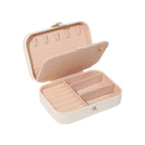 Maxbell PU Leather Jewelry Box Display Portable for Necklaces Earrings Brooches White