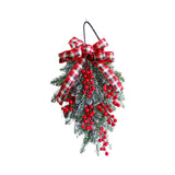 Maxbell Mini Christmas Tree Wreath Wall Hanging Ribbon Outdoor Door Branches Indoor Red