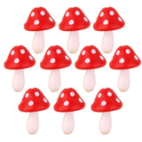 Maxbell 10pcs Miniature Dollhouse Fairy Garden Wood Landscape Mushroom Decor Red