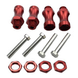 Maxbell 12mm to 17mm Wheel Hex Hub Adapter Conversion for 1/10 RC Car 30mm Red