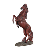 Maxbell Standing Horse Resin Statue Rearing Horse Art Figurine Sculpture Red