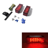 Max 2 Pieces Trailer Boat Rectangle Stud Stop Turn Signal Tail Red LED Lights