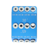 Maxbell Aluminum Alloy Drill Jig Drilling Template Block for Straight Hole Wood Post Blue