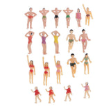 Max 20pcs Model Trains People Figures Scale Painted Beach Crowd Miniatures 1:50