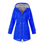 Maxbell Hoodie Soft woman Jacket Waterproof Rain Coat Outdoor Outwear blue XXL
