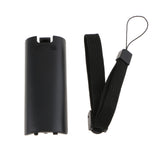 Maxbell Battery Cover Back Door Case Lid + Wrist Strap for Wii Remote Control Black
