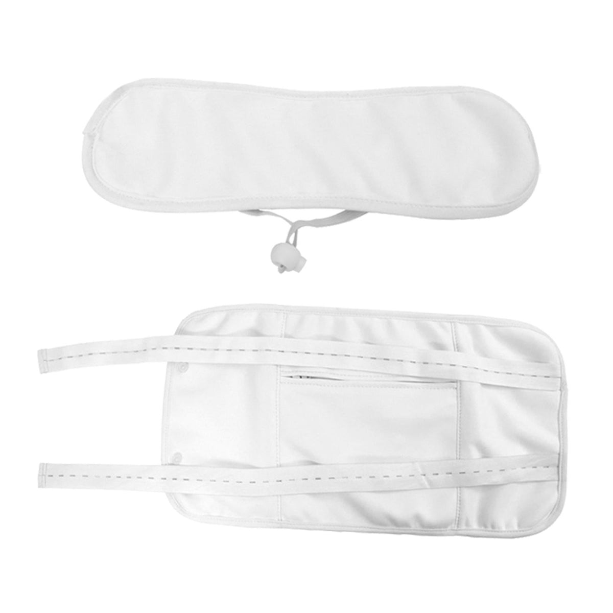 Maxbell Castor Oil Pack Compress Adjustable Flannel Anti Oil Leak for Waist and Neck White Button Strap
