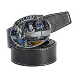 Maxbell Casual Leather Belt Waist Strap Metal Buckle Cowboy for Men Gift black