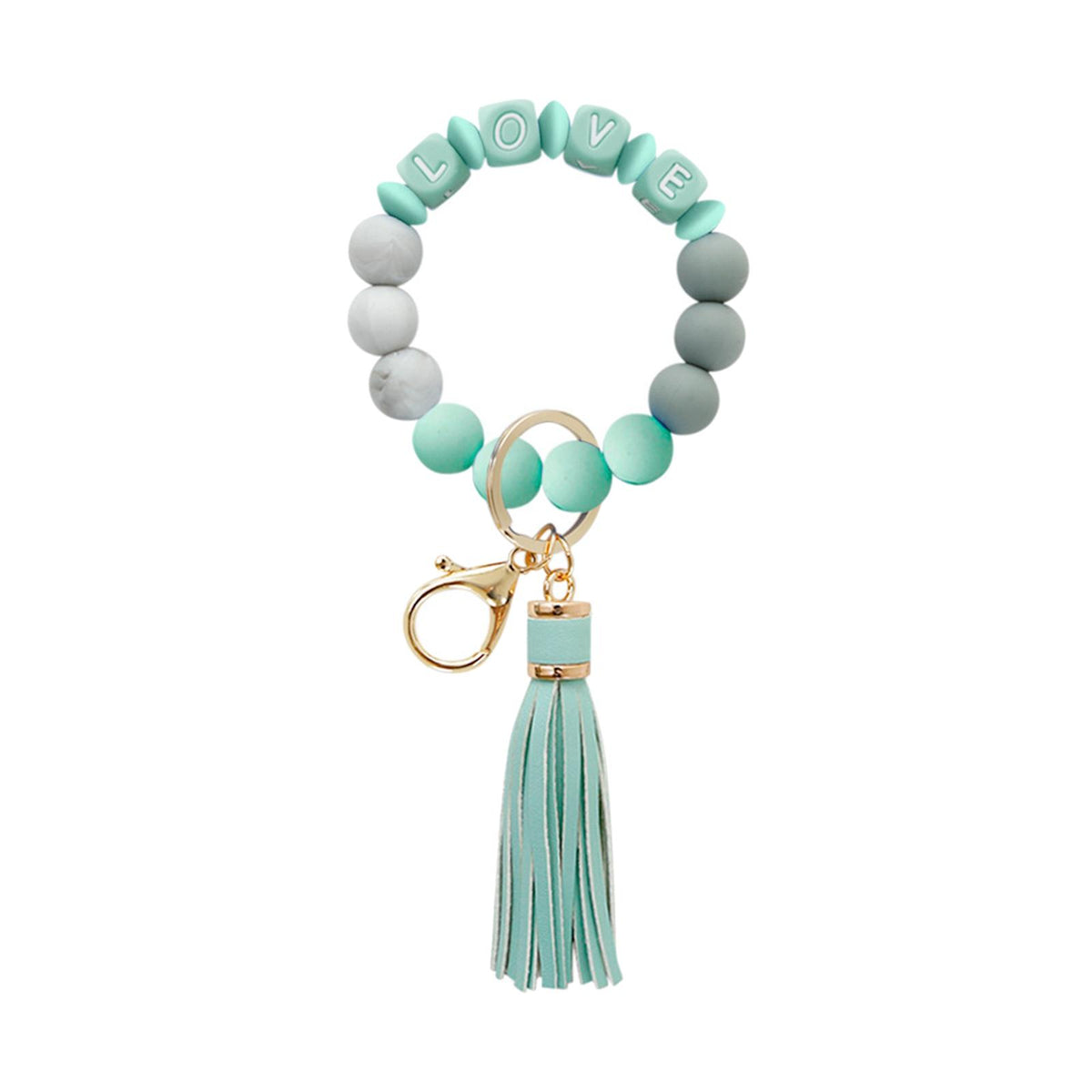 Maxbell Soft Wristlet Keychain Bracelet with Tassel Tassel Girl Keyring PU Leather E