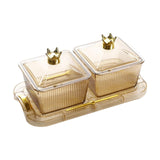 Maxbell Fruit plate Serving Bowls Fruit Platter for Candy Veggies Party Supply brown and 2 grids