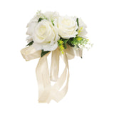 Maxbell Elegant Wedding Bride Bouquet Arrangement for Church Party Decor White