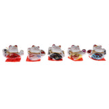 Maxbell 5pcs Waving Hand Fortune Cat Animal Statue Figure Toy Home Decoration #B