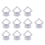 Max 10pcs 3D Floating Coins Frame Rack Jewelry Display Stand Case Holder White