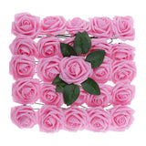 Max Maxb Plastic Artificial Rose Flwowers and Leaves with European Gift box Dark Pink