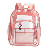 Maxbell Transparent Book Bags Multifunction Clear PVC Backpack for Work Pink