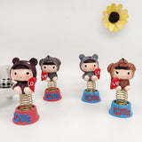 Max 4 Pieces Mini Cartoon Figures Home Car Desktop Decorations Figurine Play Set