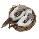 Max Artificial Hay Bird Nest & Feather Foam Birds & Bird Egg for Home Tree Decor