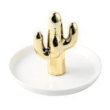 Maxbell Exquisite Cactus rings Holder Tray Creative for Countertop Earrings Bathroom Aureate