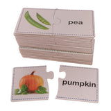 Maxbell 30 Sets Vegetables Cognitive Card Puzzles Self-Correcting Jigsaw Baby Learning Funny Toy Games