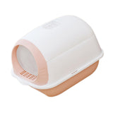 Maxbell Hooded Cat Litter Box Enclosed Potty Toilet Bedpan with Gate Pet Litter Tray