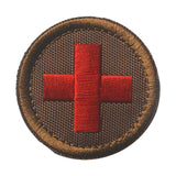 Maxbell Red Cross Patch Nurse Durable Fastener for Mountaineering Fishing Hunting Brown